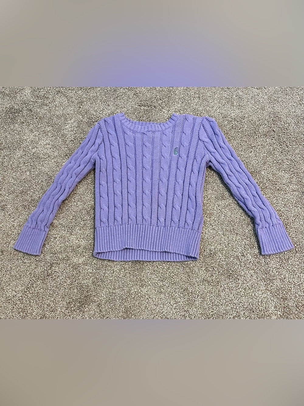 Polo Ralph Lauren Purple Cable-Knit Toddler Sweater